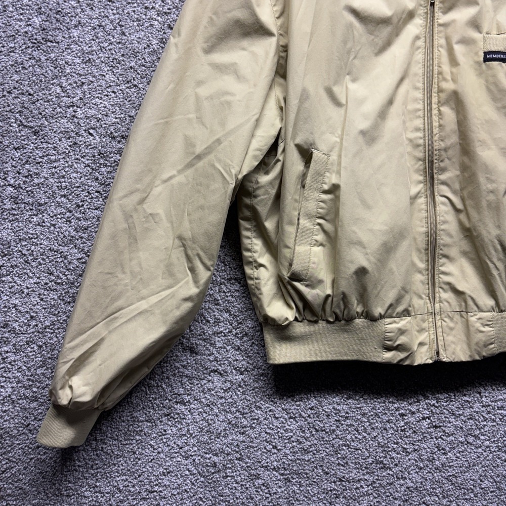 Vintage Members Only Jacket Adult 46L Yellow Full Zip Racer Bomber 80s Mens Read - Picture 3 of 12